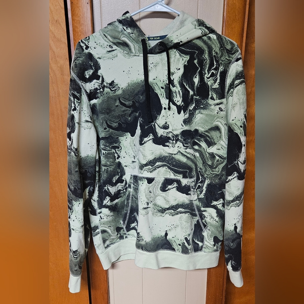 Men's Black and Green Hoodie